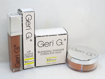 GERI G BLENDING POWDER CHEEK/EYE DUO & LIP GLOSS CREME - LOT OF 2