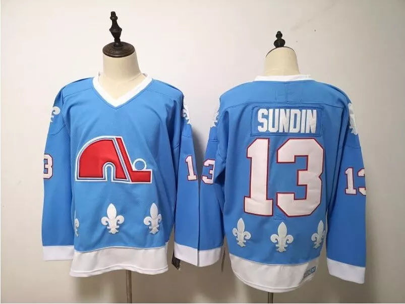 MATS SUNDIN Signed Retro CCM Blue Quebec Nordiques Jersey - NHL