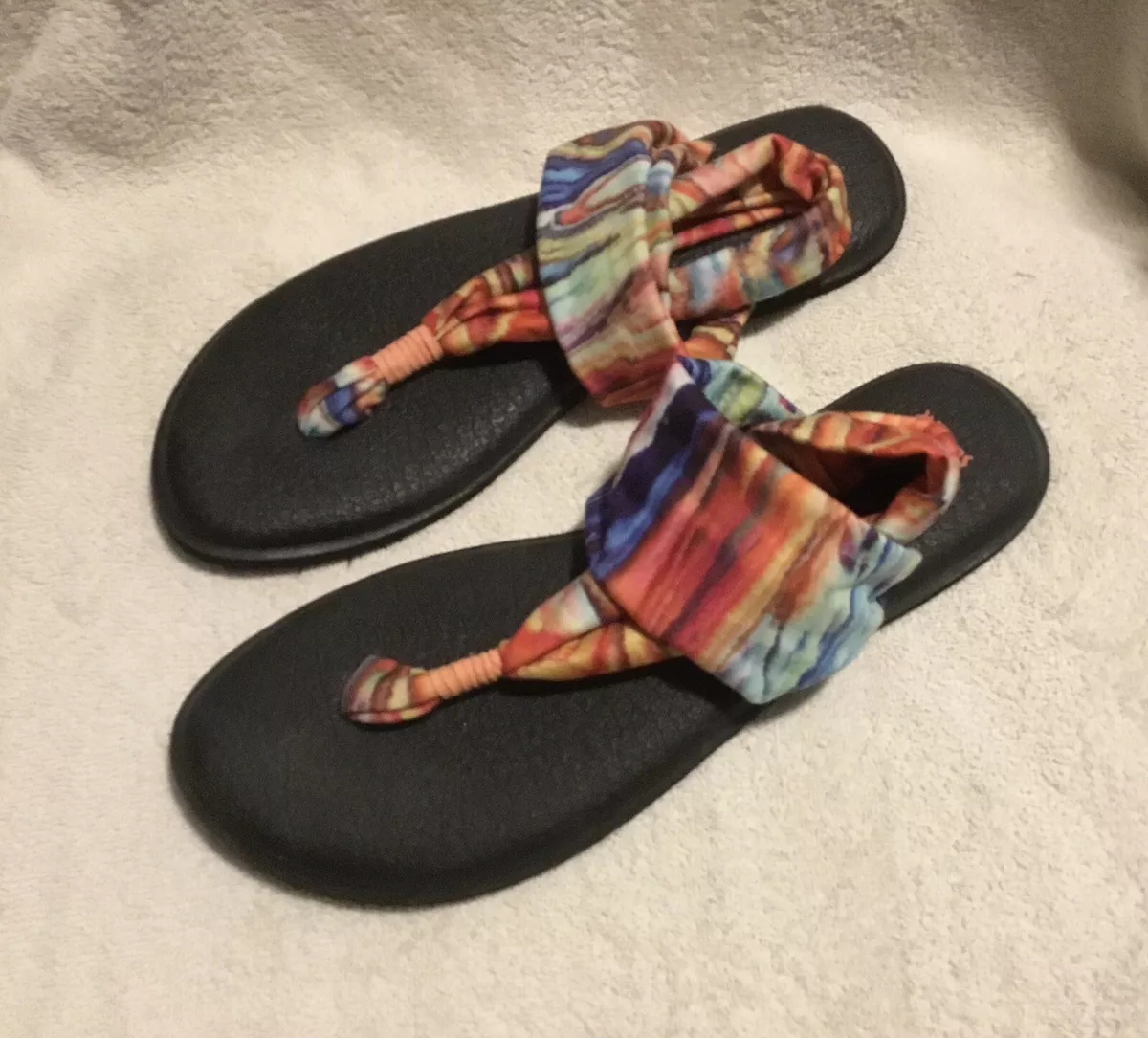 Sanuk Women's Yoga Mat Sling Multicolor/ Tie Dye Flip Flops