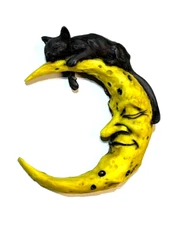 Harmony Kingdom Artist Neil Eyre Designs Black Cat Kitten Crescent Moon magnet