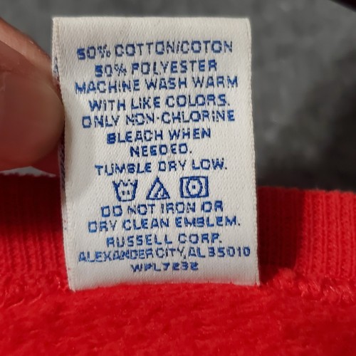 Vintage Russell Athletic Blank Crewneck Sweatshirt Size Medium Red Running Gym - Photo 8/9