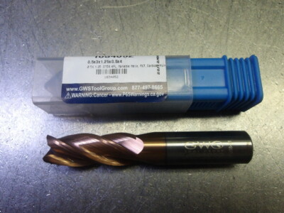 GWS ZOMBIE 1/2'' 4 Flute Carbide Vari Helix Endmill 1/2'' Shank 1034052 (LOC1015A)