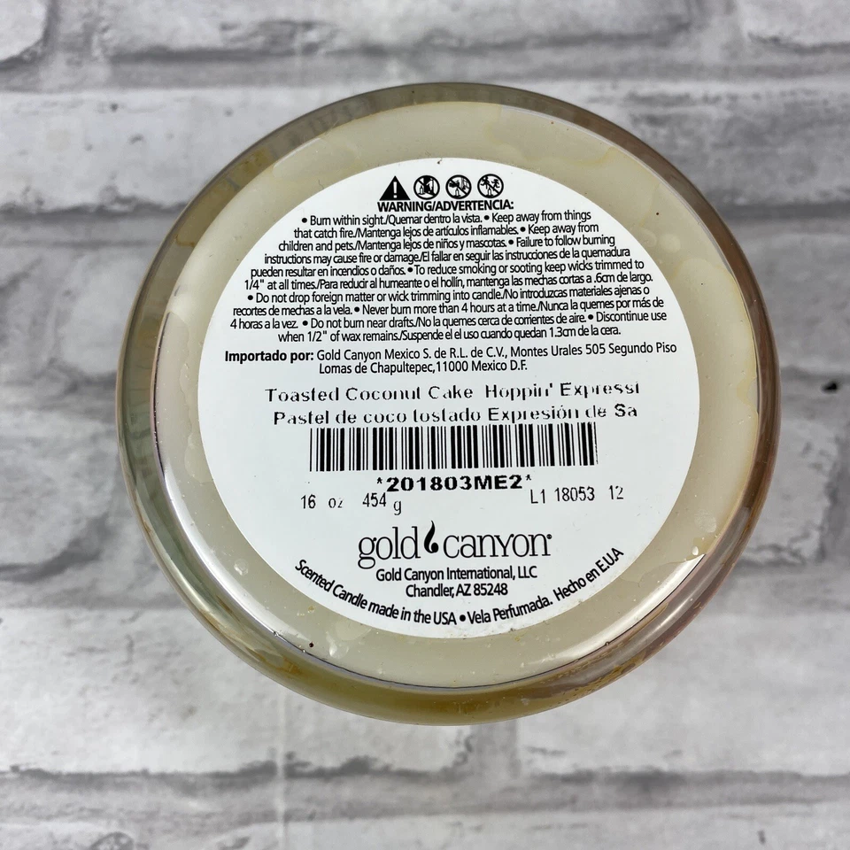 Gold Canyon Candle Lumie Pillar Toasted Coconut Cake Hoppin Express 16oz Easter - Image 4 of 4