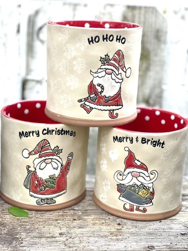 2 Barnaby Santa 5” Planter (s) By Blue Sky Under The Sun Ceramic Pot Gnome - Picture 11 of 11