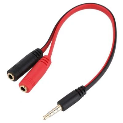 Cable Adaptateur Y Jack 3.5mm Male Femelle Écouteur Casque Micro Audio PS4 Xbox - Photo 1/4