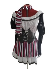 Pirate Wench Adult Costume Women's Sz M Halloween Dress Corset Sleeves Headscarf