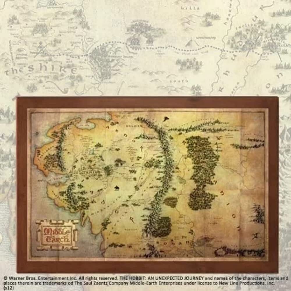 The Noble Collection -Lord of the Rings Map of Middle Earth,3.,5x25. (US IMPORT)