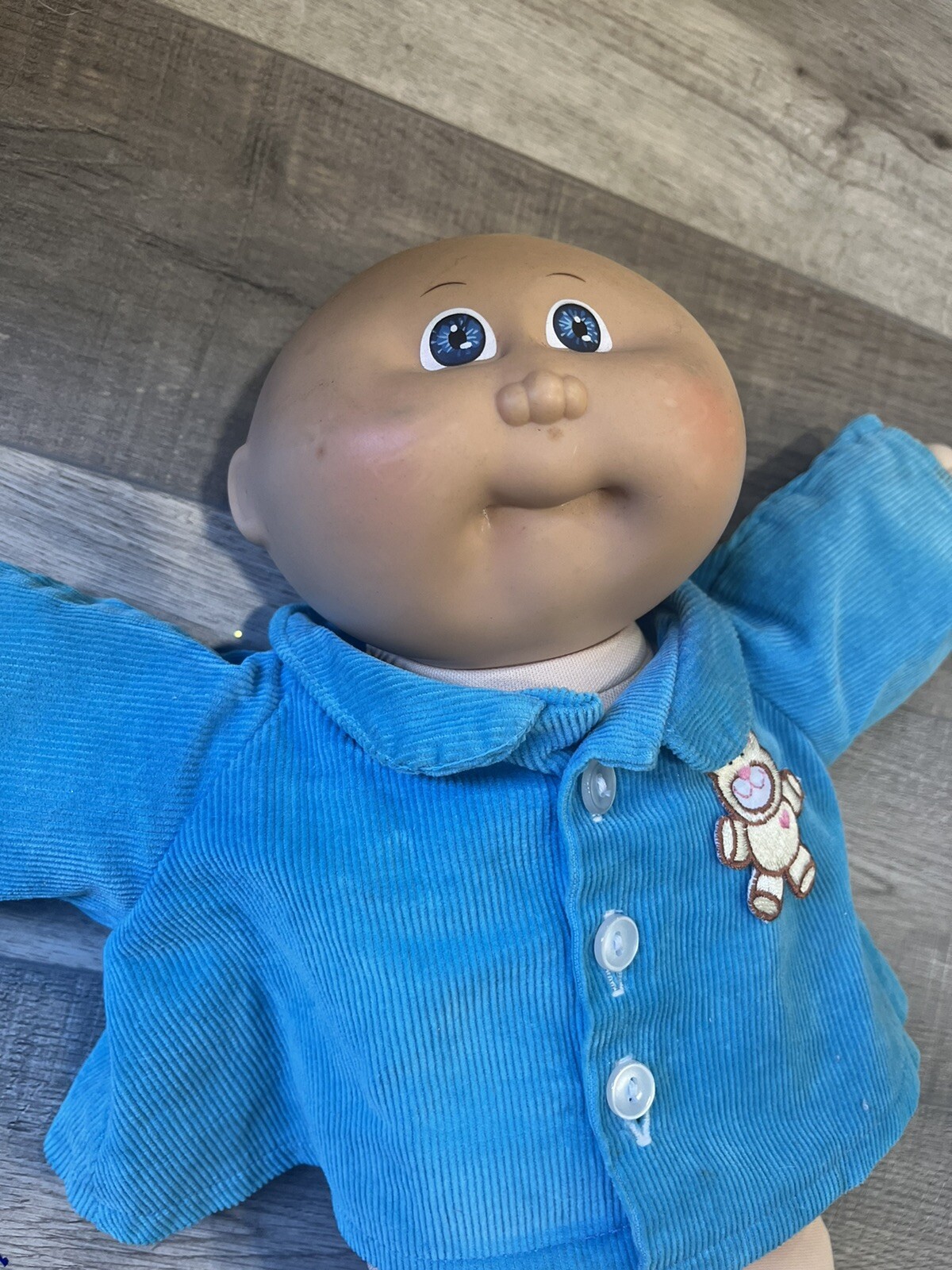 Vintage CABBAGE PATCH XAVIER ROBERTS Bald Blue Eyes Boy Doll 1978 1982