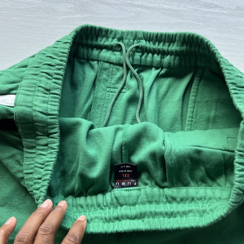 FUBU Fleece Shorts Mens XXL Green 11 Inch Inseam Oversized 90s Vintage - Picture 11 of 13