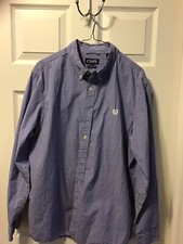 CHAPS Men's Sz. XL Long-Sleeve Button Down Dress  Blue Checkered