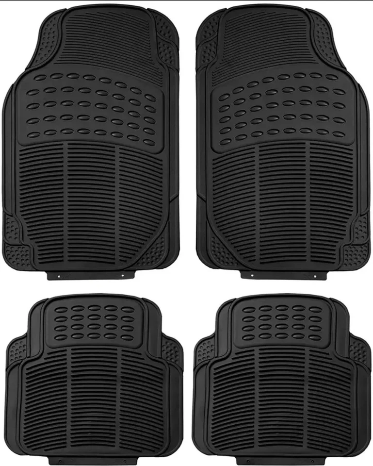 Car Floor Mats 4Pcs Fits Subaru  Black Rubber All Weather Durable Heavy Duty - Image 3 of 4