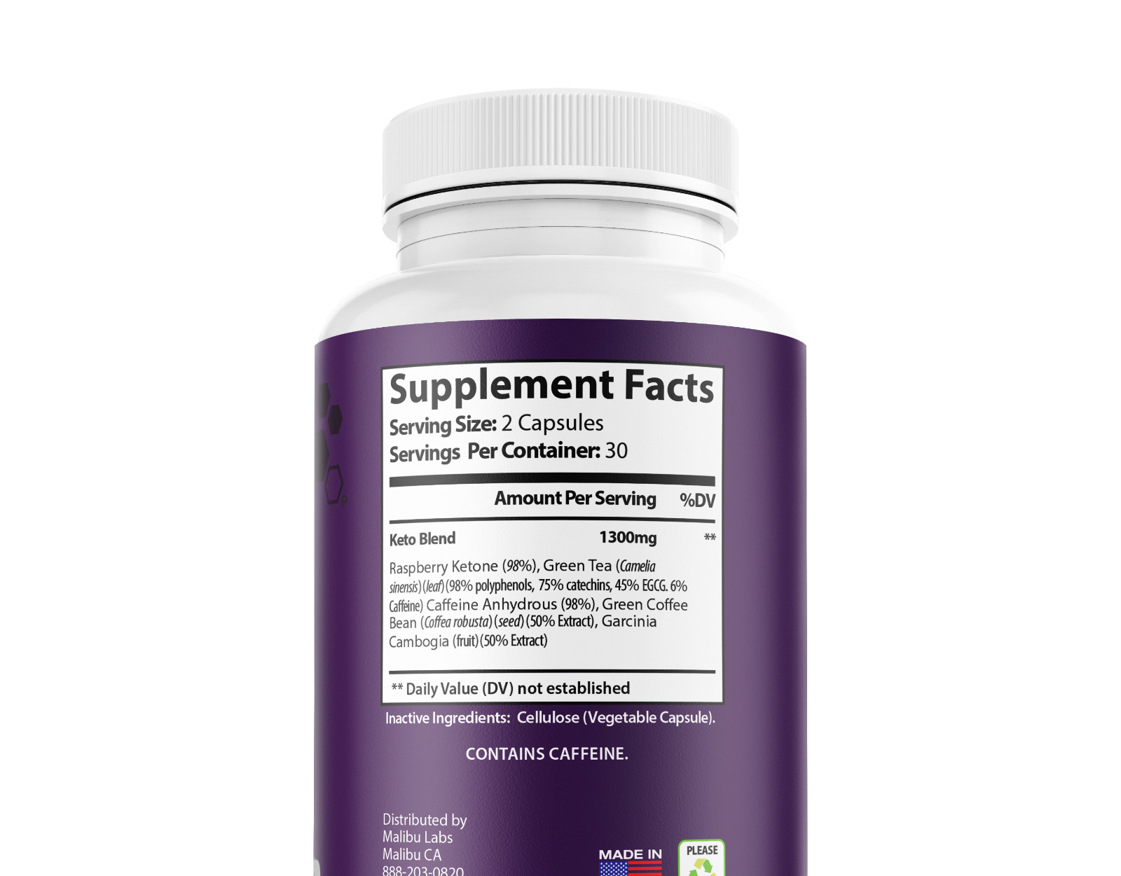 Extra Burn Keto Pills Healthy Weight Loss Support Fat Burner 180 Caps 3 Pack USA