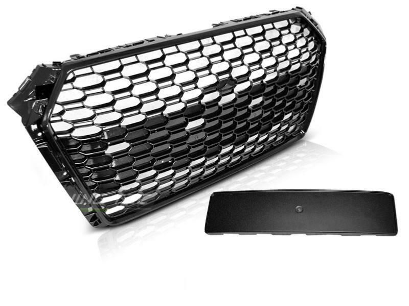 Calandre Audi A4 B9 2015-2019 Grille de Calandre Centrale Look Sportive Noir Laqué Glossy