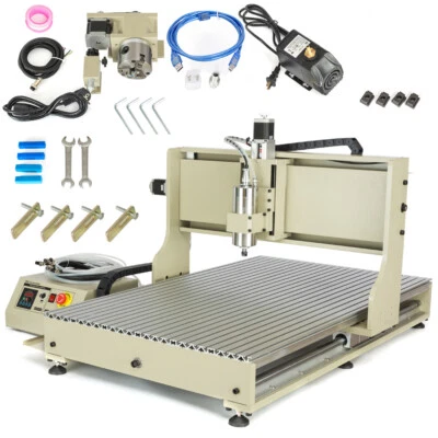 MARKENLOS USB CNC 6090 4 axis 2.2KW CNC Router Small Wood Metal Engraving Milling Machine