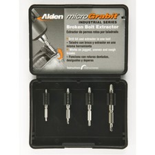 Alden 4507P Micro Grabit Professional Bolt Extractor 4 Piece Kit - Made in USA