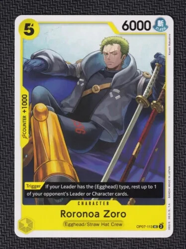 4x PLAYSET Roronoa Zoro OP07-113 Uncommon One Piece 500 Years in