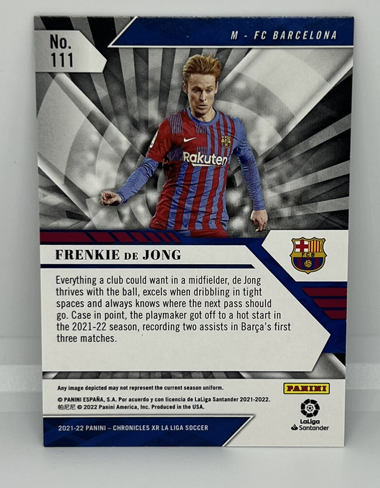 2021-22 Panini Chronicles Soccer Frenkie De Jong XR Purple Astro
