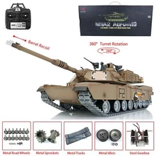 Henglong 1/16 Scale RC Tank 7.0 Customize 3918 Abrams 360° Turret Barrel Recoil