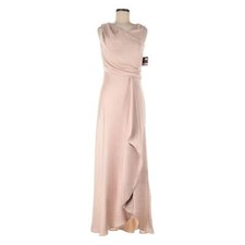 Taylor Maxi Dress Size 6 NWT Pink Blush Style Formal Gown Wrap Ruffle Slit Flowy