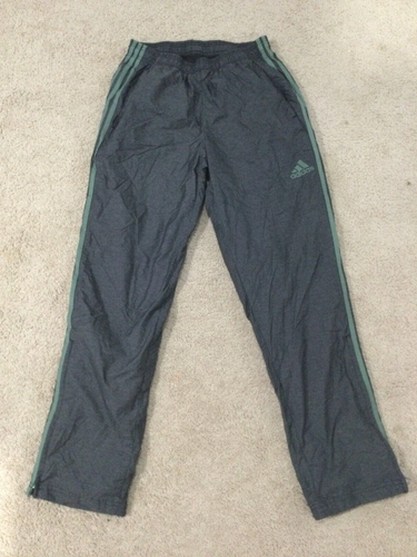 Adidas Track Pants Size Medium Gray Lined Climalite Zip Ankle Pockets Nylon - Picture 2 of 3