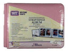  NEW  Westrim Crafts - Strap/Hinge Album - 7" x 5.5" - PINK - Memories Forever