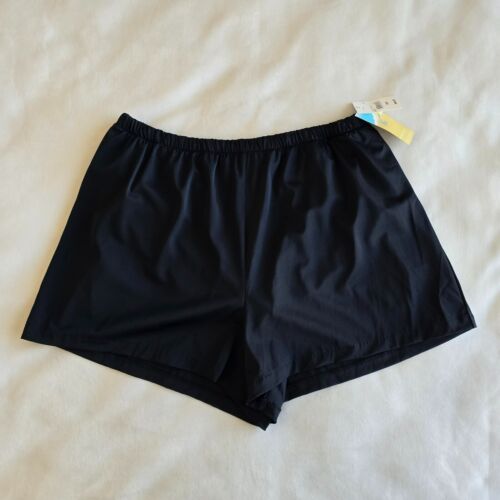 Le Cove Plus Size 20W Black Lined Swim Shorts Swimsuit Bathing Suit Bottoms NWT