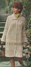 Knitting Pattern for Lady's Vintage Aran/Cable Coat/Long Jacket/Cardigan.