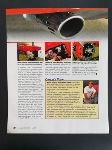 1972 Plymouth GTX-R - Original 7 Page Full Color Article - Picture 4 of 4