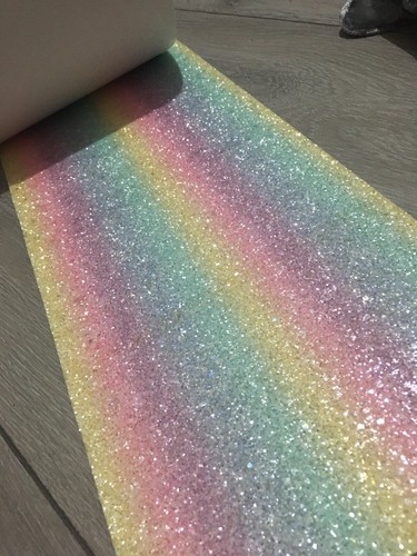 Rainbow 3d Glitter Wall Fabric/wallpaper SELF ADHESIVE BORDER, 7.5 METRE ROLL - 第 4/5 張圖片