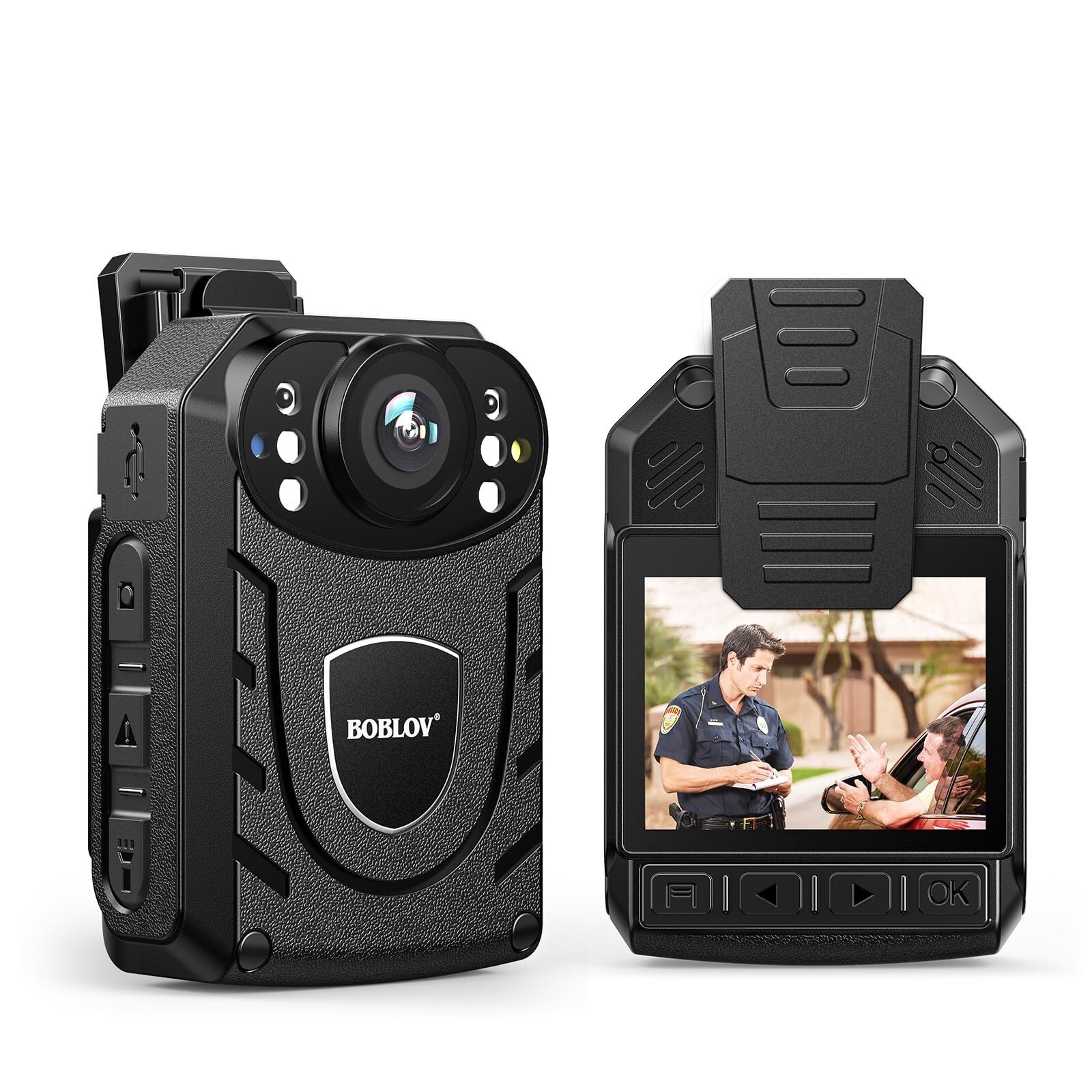 BOBLOV KJ21 Body Camera, 1296P Body Wearable Camera Support Memory Expand Max...