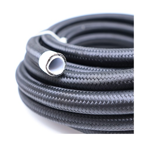 TT Racing -8 AN8 PTFE Swivel Fittings + Black Nylon Fuel Line Hose Kit E85 30... - Picture 2 of 8