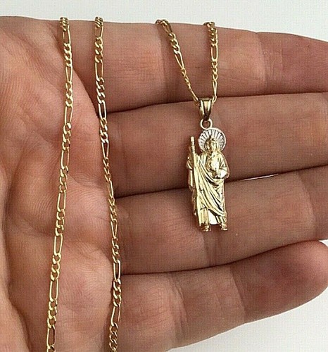 14K Real Gold Saint Jude Necklace 20 