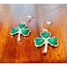 Shamrock Earrings St Patricks Day Party Parade Irish Festival New Dangle Hooks
