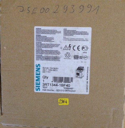 Siemens Schütz,37KW,Spule: 110V/DC,3RT1344-1BF40,4S,100A,NEU,OVP,3RT Nr. 296h - Bild 3 von 4