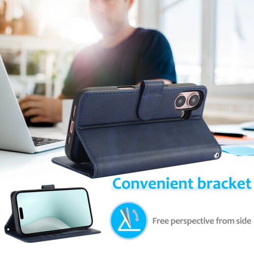 For iPhone 16 15 Pro Max 14 13 12 11 XS XR 87 Removable Leather Card Wallet Case - Picture 3 of 15