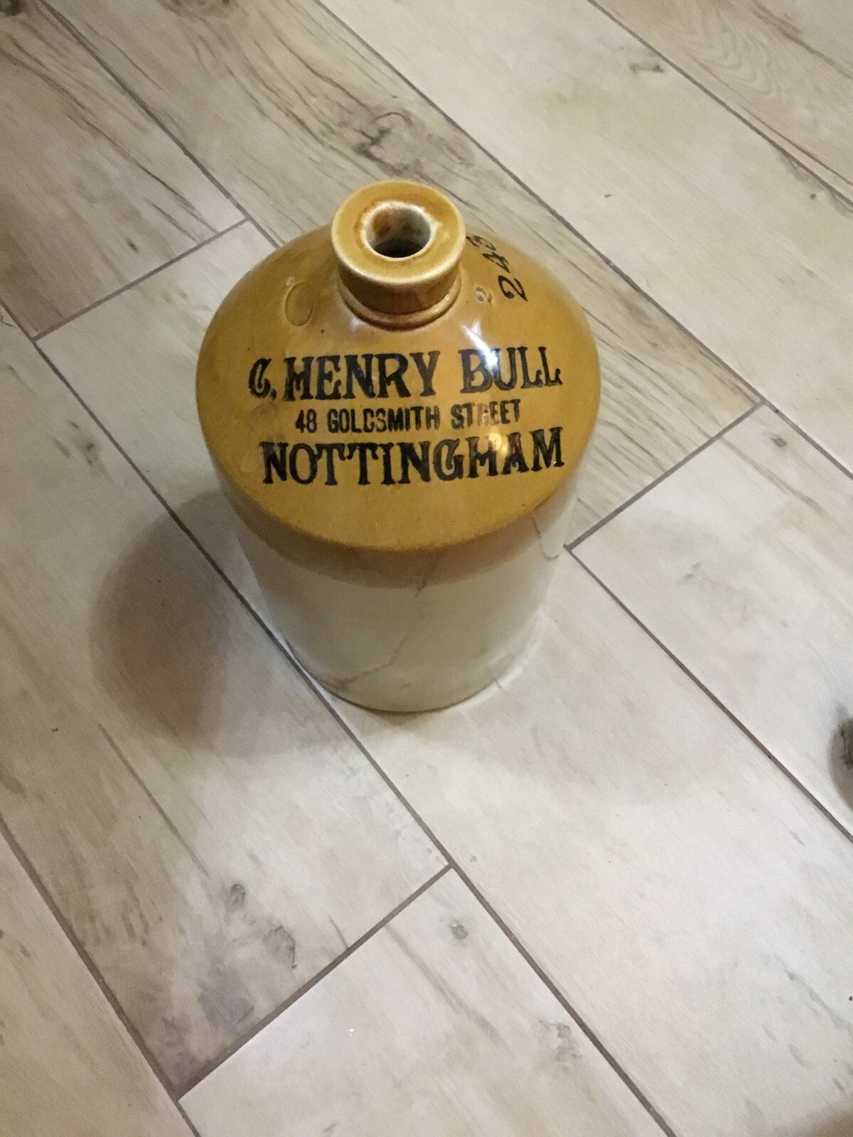 Price Powell Of Bristol Large Stoneware Flagon Henry Bull Nottingham C