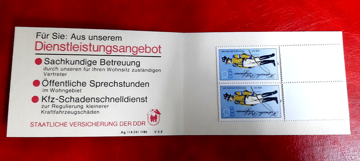 Germany Stamps GDR Booklet SMHD 25, 10x 10 Pfennig 1986 Mi. Nr
