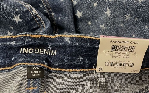 $69 Inc International Concepts Women's Blue Dream Denim Shorts Plus Size 22W - Picture 2 of 2
