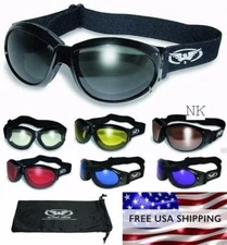 Global Vision Eliminator Padded Motorcycle Riding ATV Goggles *Choice*Super Dark