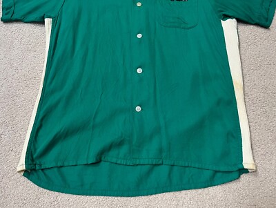 Vintage Bowling Shirt Medium Crown Prince Green Maple Grove