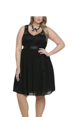 size 18 fit and flare dress Karen Kane Three Quarter Sleeve Jersey Dress - Black main image 1
