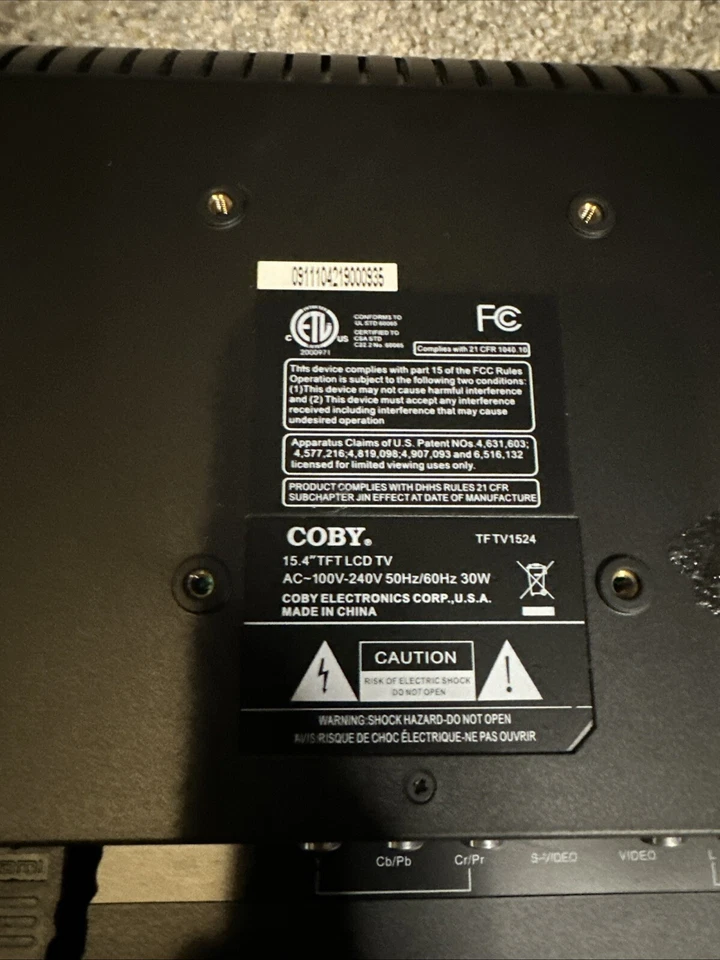 Coby HDTV 15.4" LCD TV TFTV1904 No Remote - Image 3 of 3