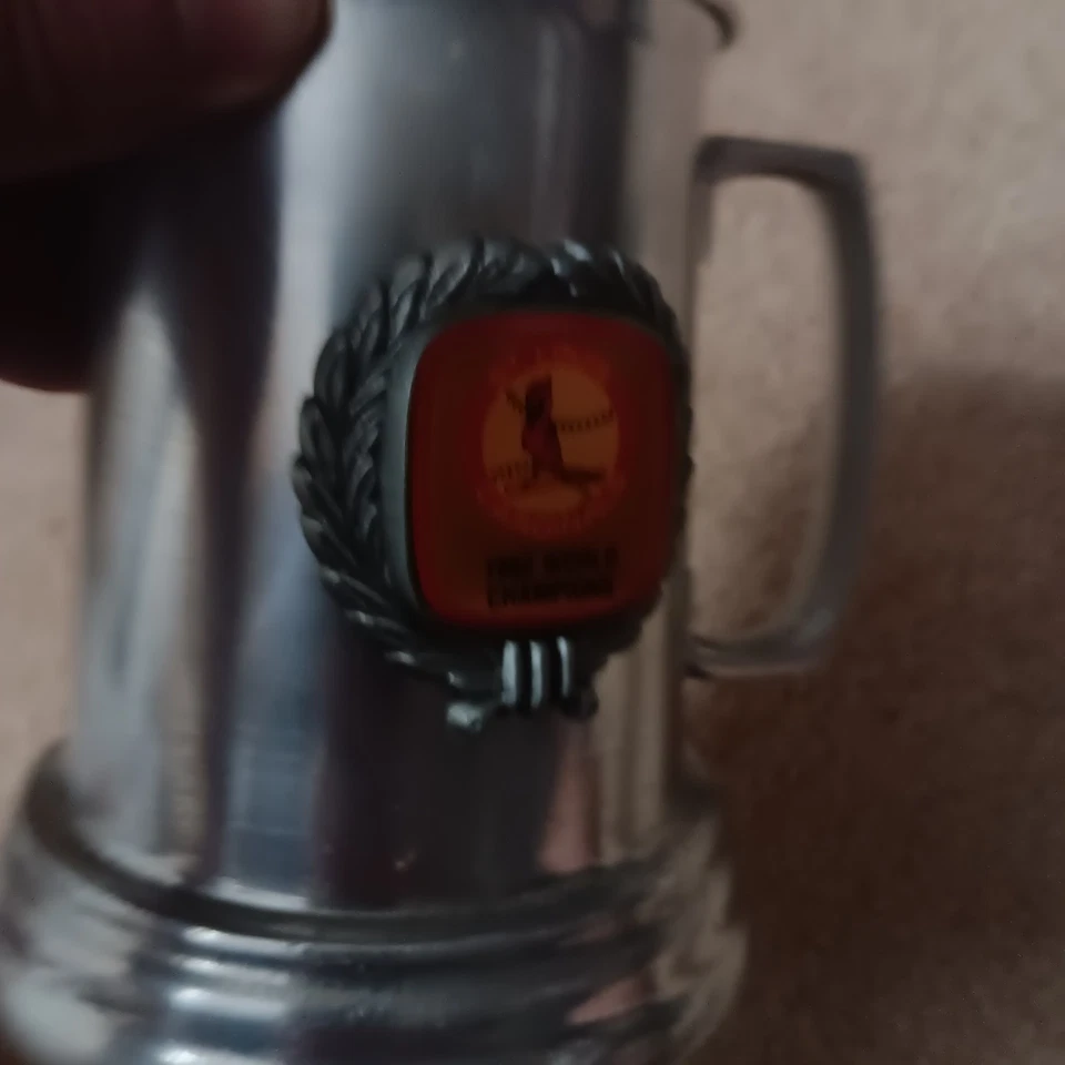 vintage 1982 st louis cardinals mug aluminum tall - Image 4 of 4