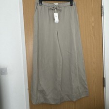 M&S Linen Blend Twill Palazzo Trousers size 12 Short Length New With Tags