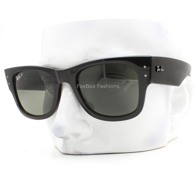 Ray-Ban RB0840S 901/58 Mega Wayfarer Sunglasses Black Polarized Glass with  Case