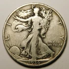 1936 S  Walking Liberty Half Dollar 90% Silver F-VF  "As Pictured - Not Cleaned"