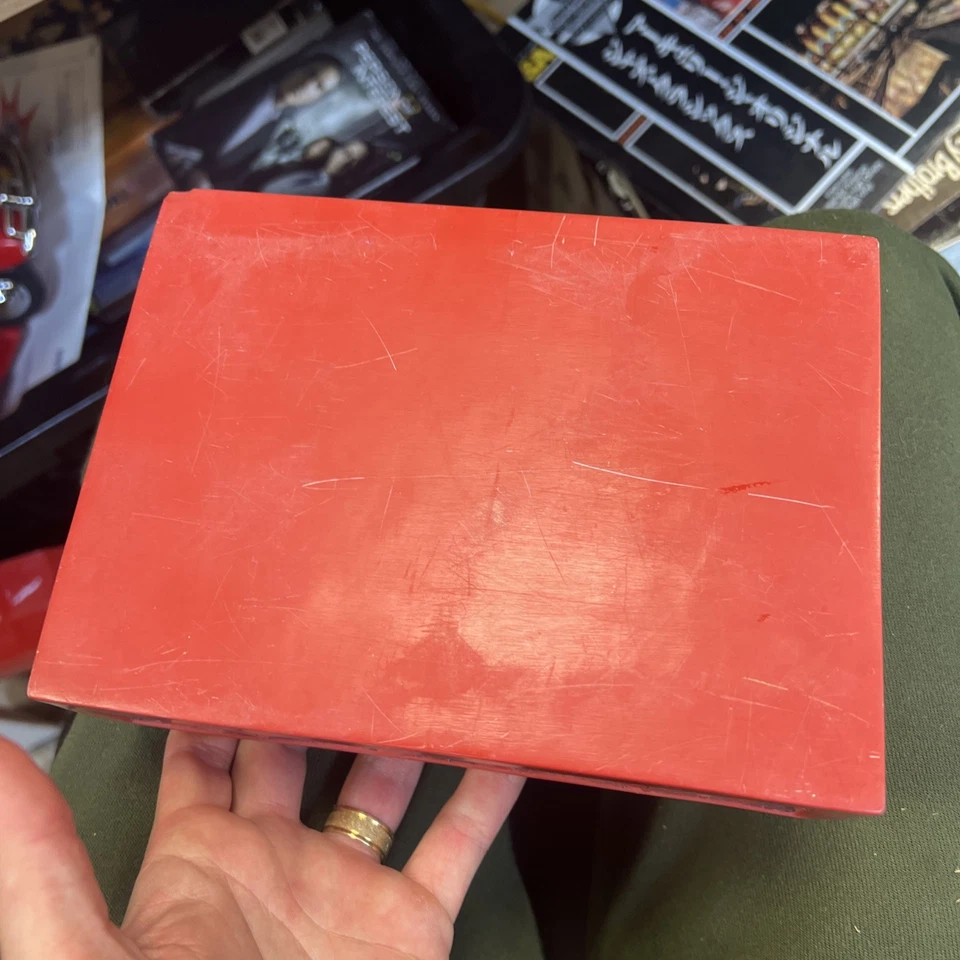 Joyería de cinabrio chino tallado a mano vintage, baratija, caja de cigarros Foto 2 de 4