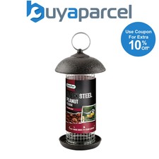 Image of Gardman Black Metal Steel Peanut Wild Bird Hanging Garden Feeder A01171
