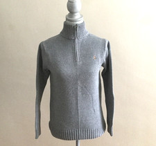 Polo Ralph Lauren Vintage Sweater Boys Large 16/18 Gray Knit 1/4 Zip Pullover