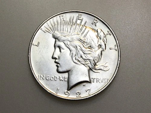 1927-D $1 PEACE SILVER ONE DOLLAR CH/GEM BU